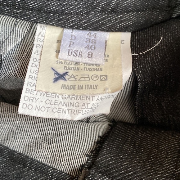 Gunex Italy Black Denim Jean Trouser Pants Leather Trim - Picture 8 of 12